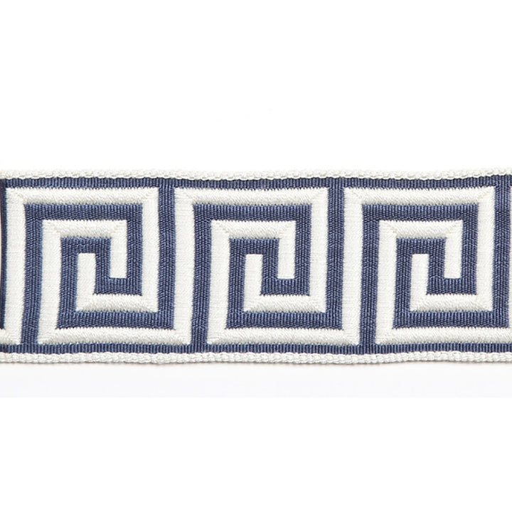 Hellenic Key Jacquard Tape Denim by Europatex Designer Fabric Hellenic 62% Fibranne, 38% Rayon 2.00 inches - Swanky Fabrics -