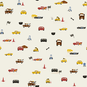 Disney & Pixar Cars Racing Spot Cream Wallpaper by York Wallcoverings Designer