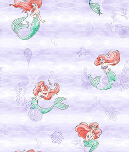 Disney the Little Mermaid Swim Purple Wallpaper by York Wallcoverings Designer