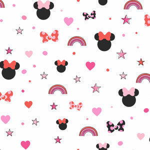 Disney Minnie Mouse Rainbow Red Wallpaper by York Wallcoverings Designer