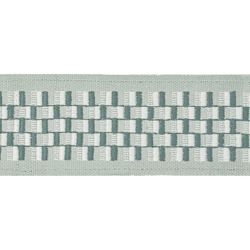 Dimensions Tape 1 Seaglass by Stout Designer Trim STITCHED UP TRIM 100%COT %BEMB INDIA CATB 117-2013 WYZENBEEK 9 000 DOUBLE RUB WEAR TEST (MEDIUM DUTY) Horizontal: 2.500 and Vertical: 0.625 2.5 in - Swanky Fabrics -