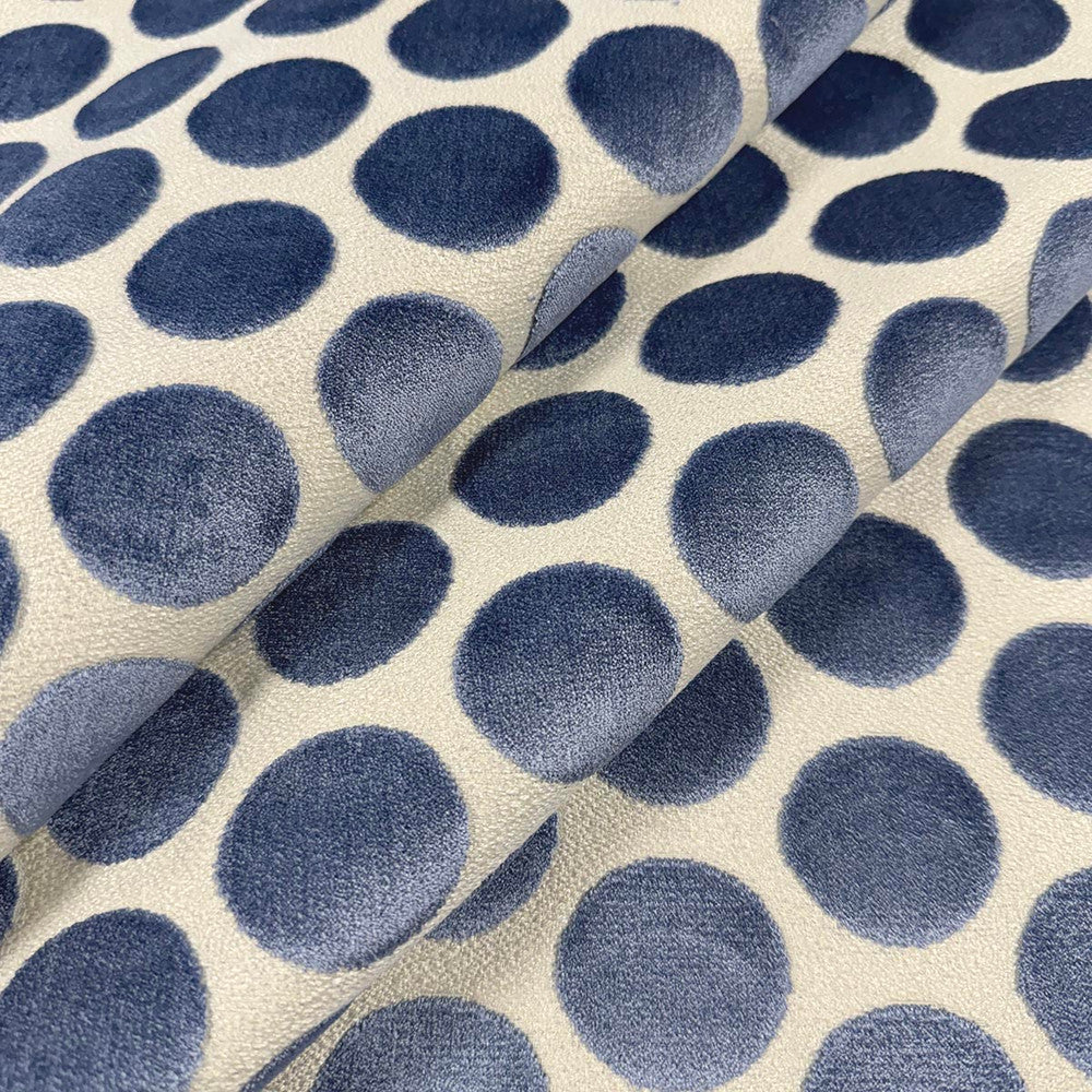 Disky Cornflower by Magnolia Designer Fabric - 86% Viscose, 14% Polyester India 18000 Horizontal: 3.5 and Vertical: 2.5 57.5 - Swanky Fabrics -