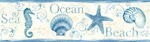 Island Bay Blue Seashells Wallpaper by Chesapeake Designer