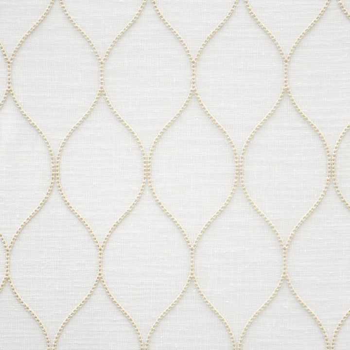Derby # 407 Cornsilk by Maxwell Designer Fabric Sheer Threads 100% POLYESTER TURKEY V-6.5" H-3.1" 118" EMB. WIDTH 106" - Swanky Fabrics -