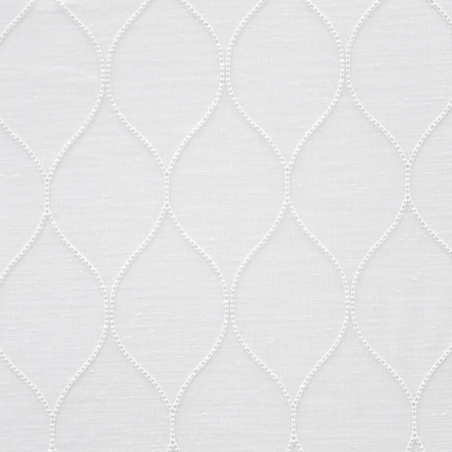 Derby # 436 Coconut by Maxwell Designer Fabric Sheer Threads 100% POLYESTER TURKEY V-6.5" H-3.1" 118" EMB. WIDTH 106" - Swanky Fabrics -