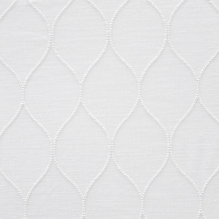 Derby # 436 Coconut by Maxwell Designer Fabric Sheer Threads 100% POLYESTER TURKEY V-6.5" H-3.1" 118" EMB. WIDTH 106" - Swanky Fabrics -