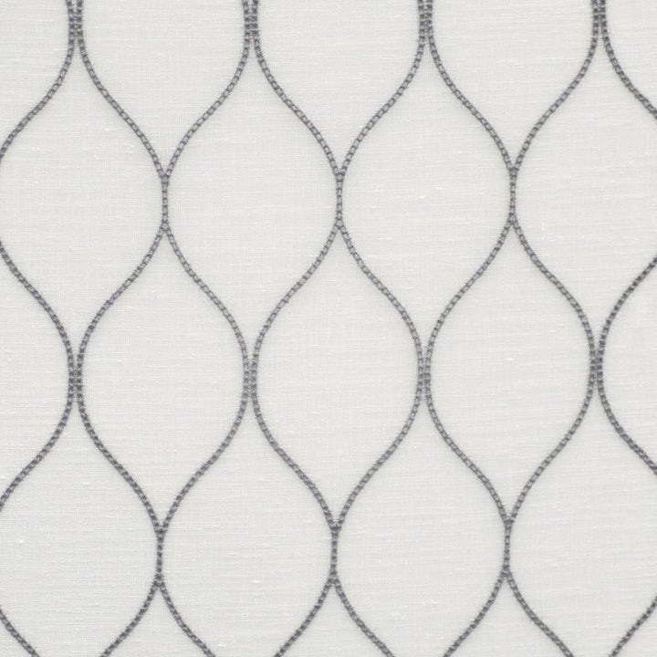Derby # 439 Thunder by Maxwell Designer Fabric Sheer Threads 100% POLYESTER TURKEY V-6.5" H-3.1" 118" EMB. WIDTH 106" - Swanky Fabrics -