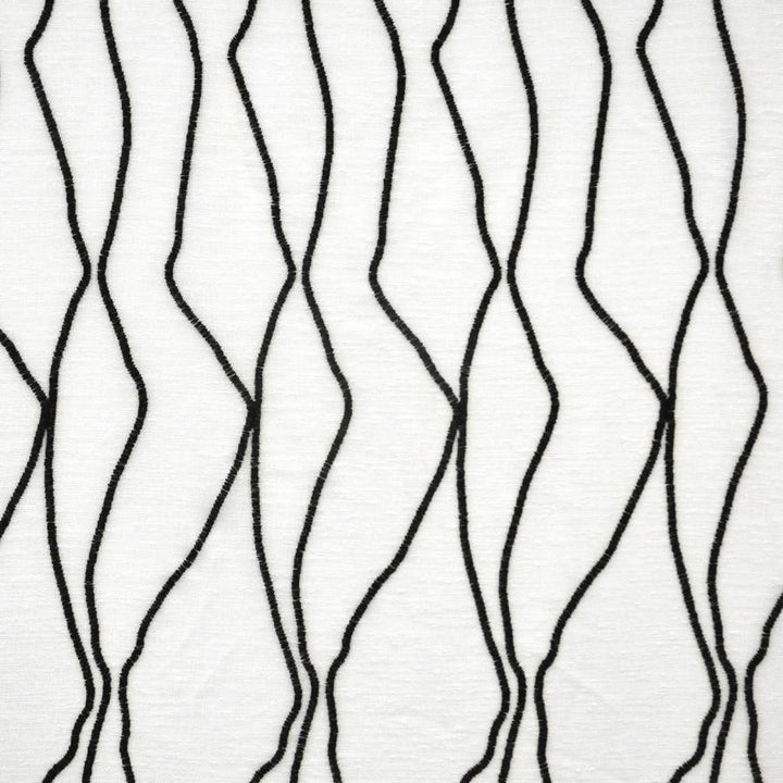 Delos # 548 Midnight by Maxwell Designer Fabric Sheer Paths 100% POLYESTER TURKEY V-17.75" H-4.25" 118" EMB. WIDTH 110" - Swanky Fabrics -