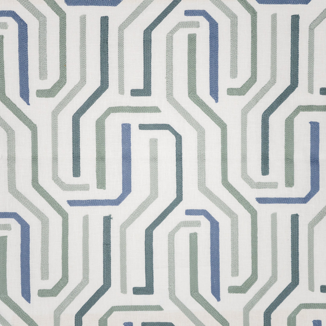 Diverge # 145 Menthol by Maxwell Designer Fabric Color Theory-Vol. Ix Pacific 52% POLYESTER 48% COTTON EMB. - 100% POLYESTER INDIA V-9.3" H-9" 54" - Swanky Fabrics -