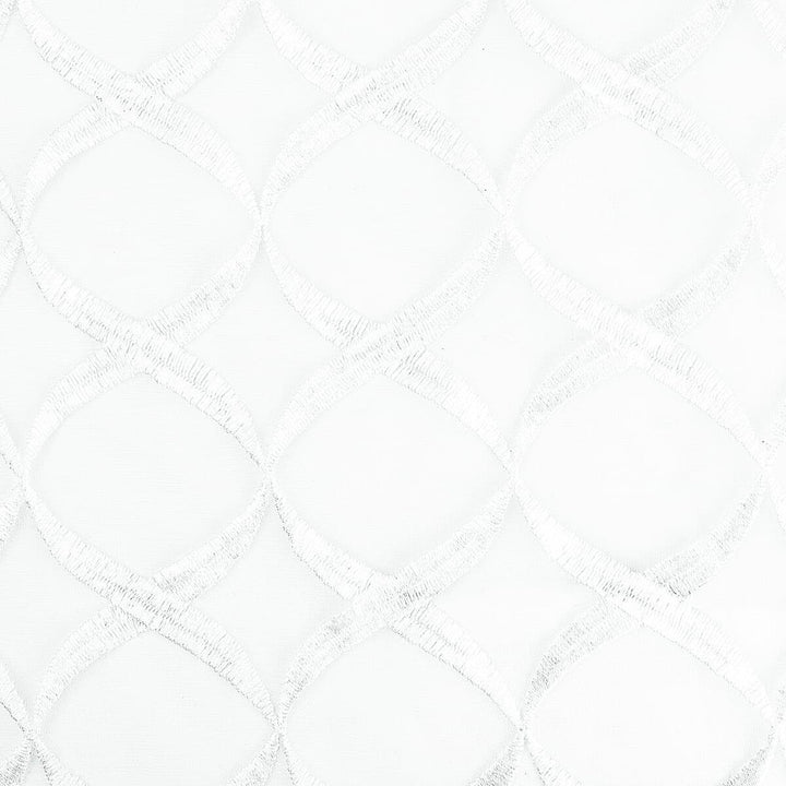 Dothan 2 White by Stout Designer Fabric COLOR MY WINDOW FROST/ALABASTER 100%POL %PEMB INDIA Horizontal: 12 and Vertical: 9.375 52 in - Swanky Fabrics -