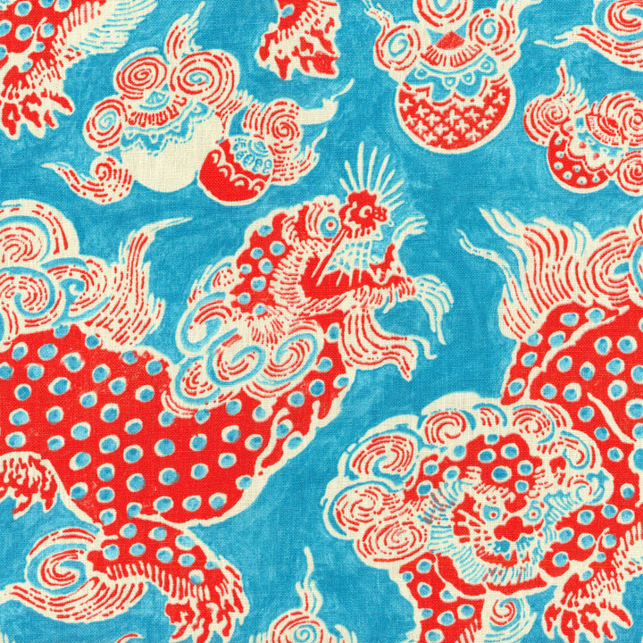 Dragons 64J6931 by JF Designer Fabric Windsong Book 100% Linen China 24000 Horizontal: 27 and Vertical: 25.25 55 - Swanky Fabrics -