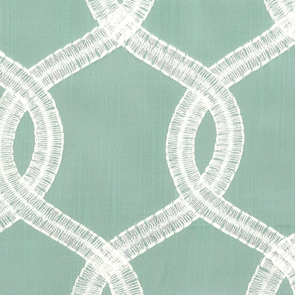 Dunway 1 Opal by Stout Designer Fabric Comfortable Living Seamist/Aqua 100% Polyester CHINA Horizontal: 4 and Vertical: 7.375 57 in - Swanky Fabrics -