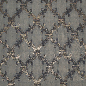 Dazzle Damask Blue Gold by Europatex Designer Fabric