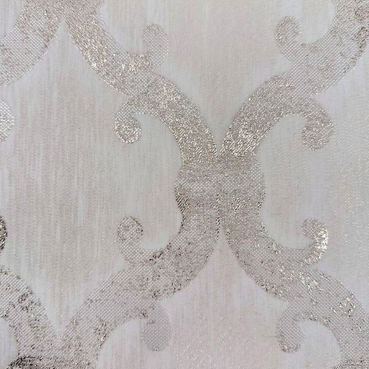 Dazzle Damask Golden White by Europatex Designer Fabric Dazzle 100% Polyester 118.00 inches - Swanky Fabrics -