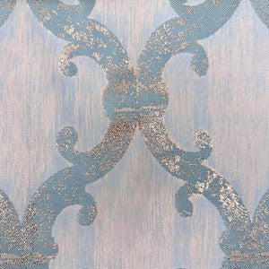 Dazzle Damask Teal Gold by Europatex Designer Fabric