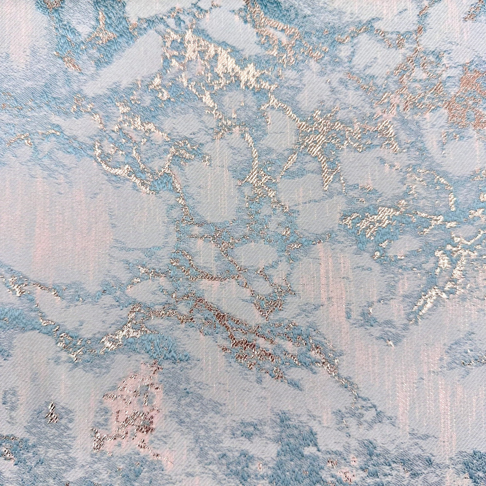 Dazzle Marble Teal Gold by Europatex Designer Fabric Dazzle 100% Polyester 118.00 inches - Swanky Fabrics -