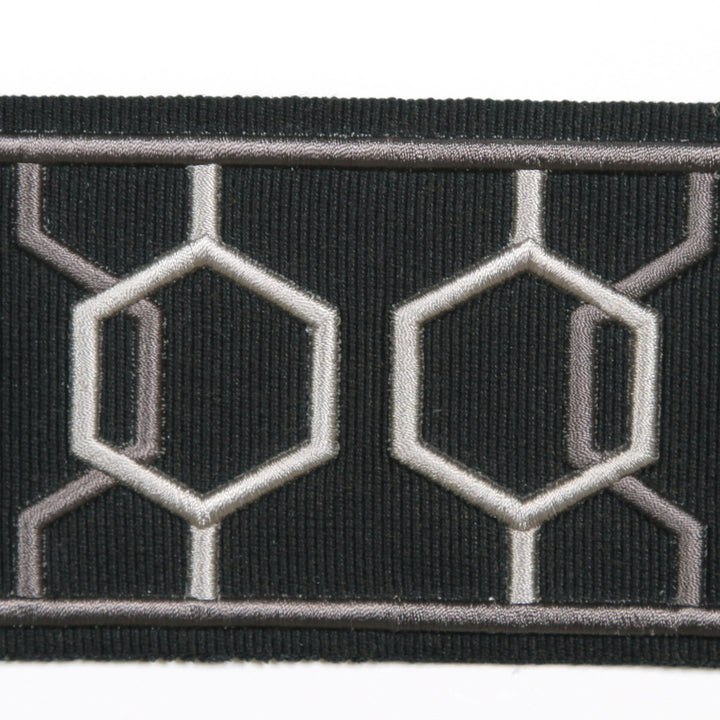 Dimensions Midnight by Europatex Designer Fabric Crest & Dimensions 100% Polyester 2.90 inches - Swanky Fabrics -