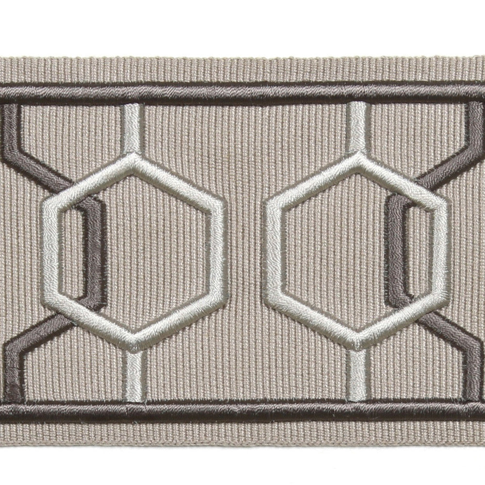 Dimensions Mink by Europatex Designer Fabric Crest & Dimensions 100% Polyester 2.90 inches - Swanky Fabrics -