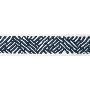 Cobble Hill Tape Navy E12015 by Thibaut Designer Fabric