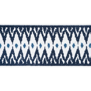 Delmont Tape Navy E12047 by Thibaut Designer Fabric