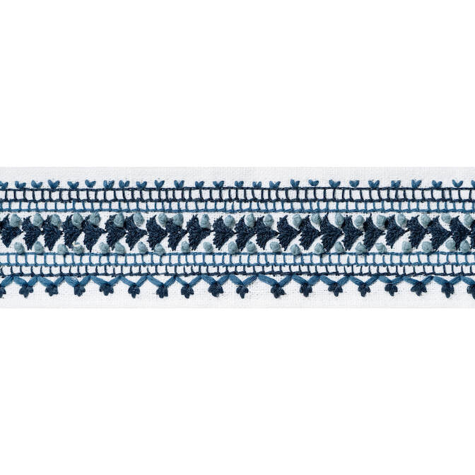 Norway Tape Navy E12114 by Thibaut Fabric Thibaut Fabric Norway Tape Navy E12114Fabric Tapes & Trims Volume 2 70% Cotton, 30% Poly INDIA </p><p>Repeat: V: 0.38 2.375 - Fabric Carolina -