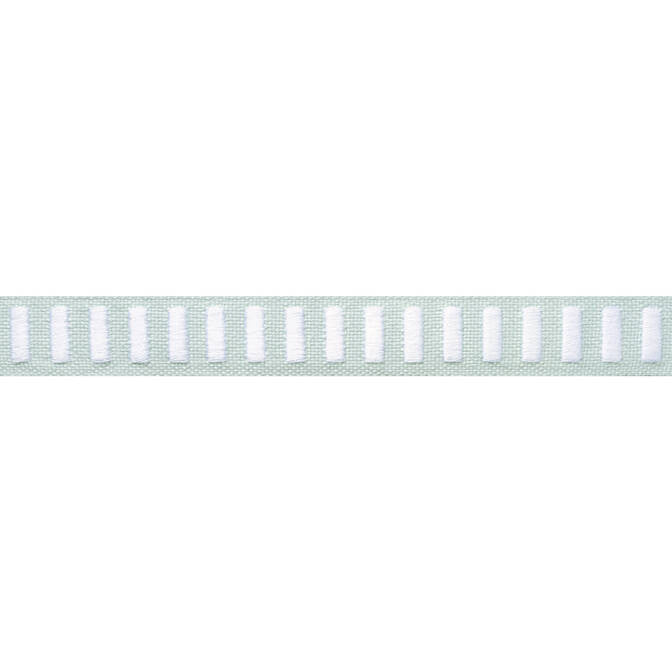 Dash Tape White on Mist E12128 by Thibaut Fabric Thibaut Fabric Dash Tape White on Mist E12128Fabric Tapes & Trims Volume 2 90% Cotton, 10% Polyester INDIA </p><p>Repeat: V: 0.5 1 - Fabric Carolina -