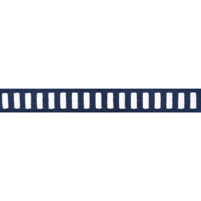 Dash Tape White on Navy E12133 by Thibaut Fabric Thibaut Fabric Dash Tape White on Navy E12133Fabric Tapes & Trims Volume 2 90% Cotton, 10% Polyester INDIA </p><p>Repeat: V: 0.5 1 - Fabric Carolina -