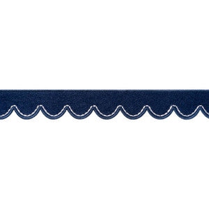 Pippa Tape Navy E12149 by Thibaut Designer Fabric