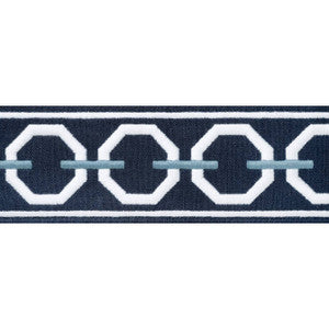 Katonah Tape Navy and Sky E12167 by Thibaut Designer Fabric