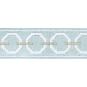 Katonah Tape Mist and Linen E12169 by Thibaut Designer Fabric