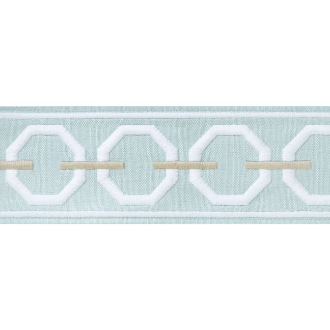 Katonah Tape Mist and Linen E12169 by Thibaut Fabric Thibaut Fabric Katonah Tape Mist and Linen E12169Fabric Tapes & Trims Volume 2 54% Cotton, 36% Linen, 10% Poly INDIA </p><p>Repeat: V: 2.25 3 - Fabric Carolina -
