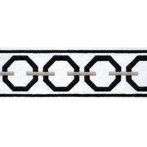 Katonah Tape Onyx and Nickel E12171 by Thibaut Designer Fabric