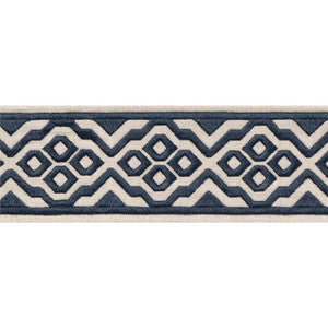 Belinda Tape Navy E12194 by Thibaut Designer Fabric