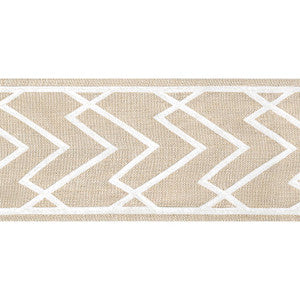 Summit Applique Tape White on Linen E12207 by Thibaut Designer Fabric