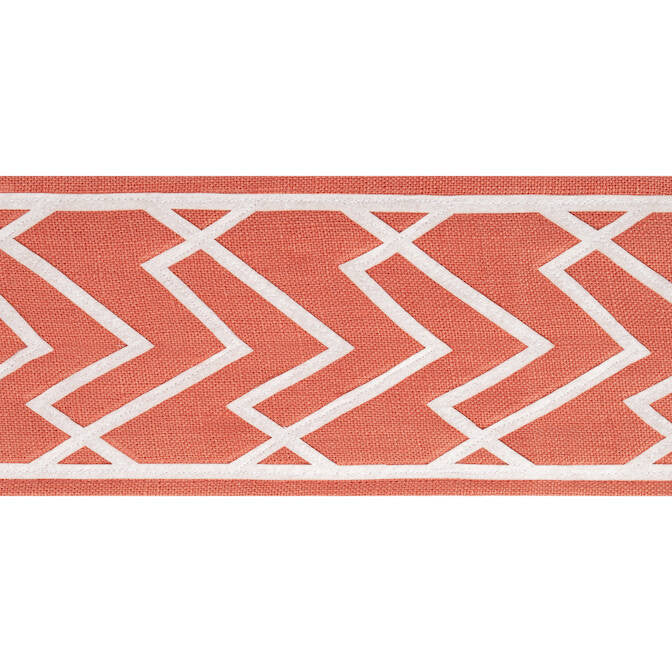 Summit Applique Tape Coral E12210 by Thibaut Fabric Thibaut Fabric Summit Applique Tape Coral E12210Fabric Tapes & Trims Volume 3 75% Linen, 25% Polyester INDIA </p><p>Repeat: V: 2.5 4 - Fabric Carolina -