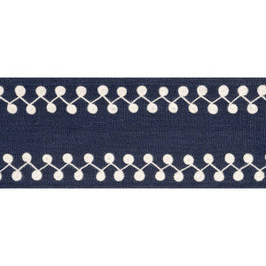 Perla Tape Navy E12228 by Thibaut Designer Fabric