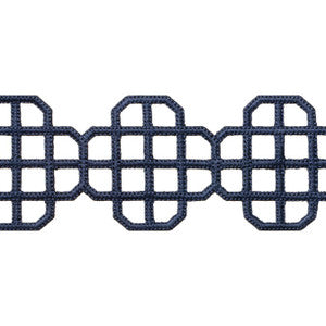 Fret Applique Navy E12269 by Thibaut Designer Fabric
