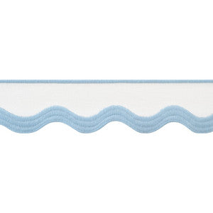 Wave Tape Powder on White E12332 by Thibaut Designer Trim
