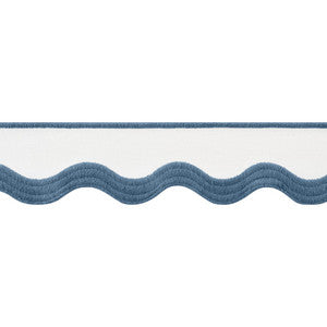 Wave Tape Bermuda on White E12333 by Thibaut Designer Trim