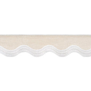 Wave Tape White on Linen E12335 by Thibaut Designer Trim