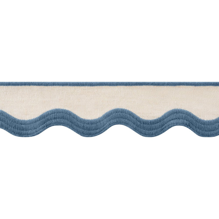 Wave Tape Cadet on Linen E12336 by Thibaut Trim Thibaut Trim Wave Tape Cadet on Linen E12336Trim 90% Linen, 10% Polyester U.S.A </p><p>Repeat: H: , V: 2.12 in  (5.38 cm) - Fabric Carolina -