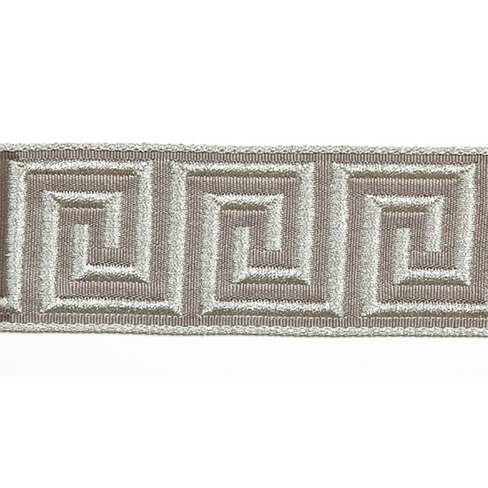 Hellenic Key Jacquard Tape Slate by Europatex Designer Fabric Hellenic 62% Fibranne, 38% Rayon 2.00 inches - Swanky Fabrics -