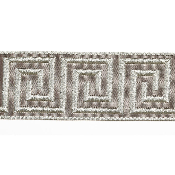 Hellenic Key Jacquard Tape Slate by Europatex Designer Fabric Hellenic 62% Fibranne, 38% Rayon 2.00 inches - Swanky Fabrics -