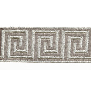 Hellenic Key Jacquard Tape Slate by Europatex Designer Fabric