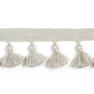 Hellenic Key Tassel Fringe Oyster by Europatex Designer Fabric