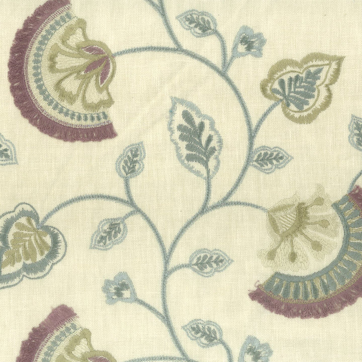 Easley 2 Peacock by Stout Designer Fabric Rainbow Library Opal/Peacock 52% Cotton 48% Polyester Polyester Embroidery INDIA FLAME RETARDANT-U.F.A.C. CLASS 1 (OR A) FLAME RETARDANT-N.F.P.A. 260A CLASS 1 CATB 117-2013 WYZENBEEK 30 000 DOUBLE RUB WEAR TEST (HEAVY DUTY) Horizontal: 12.875 and Vertical: 9.125 51.5 in - Swanky Fabrics -