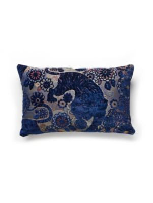 Siberian Tiger Pillow 14 X 22 - Sapphire Flame EALSIBERPIL0002 by Scalamandre Designer Pillows PILE: 100% VISCOSE, 28% MAKO COTTON, 30% VISCOSE, 42% POLYESTER U.S.A. Horizontal: and Vertical: 0 - Swanky Fabrics -