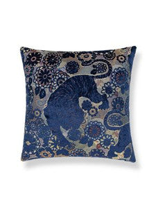 Siberian Tiger Pillow 22 X 22 - Sapphire Flame EASIBERPILL0002 by Scalamandre Designer Pillows