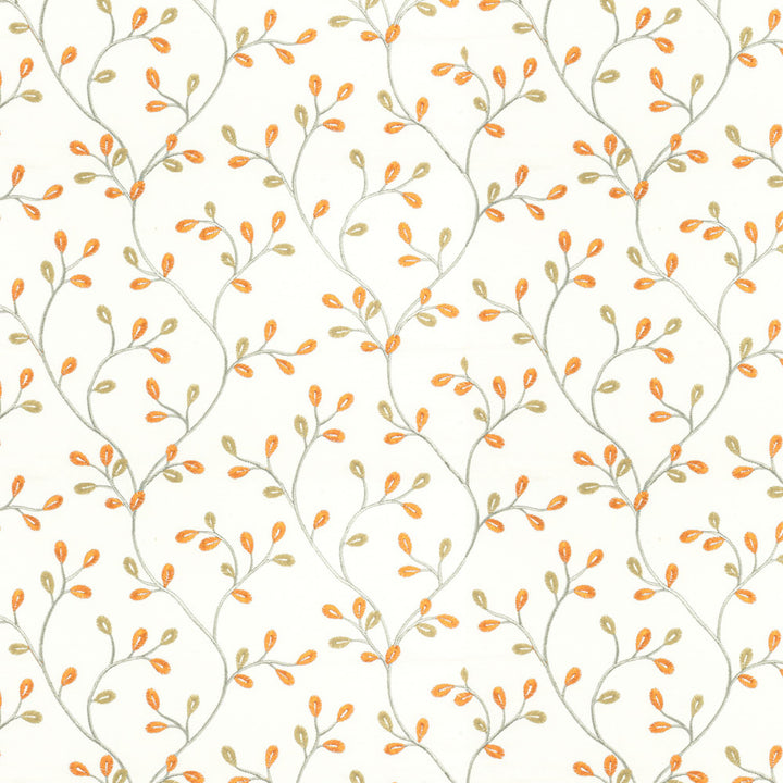 Eckley 1 Orange by Stout Designer Fabric RAINBOW LIBRARY TILE/SORBET 77%COT 13%SVI 10%POL %BEMB INDIA Horizontal: 24.75 and Vertical: 15.25 50.75 in - Swanky Fabrics -