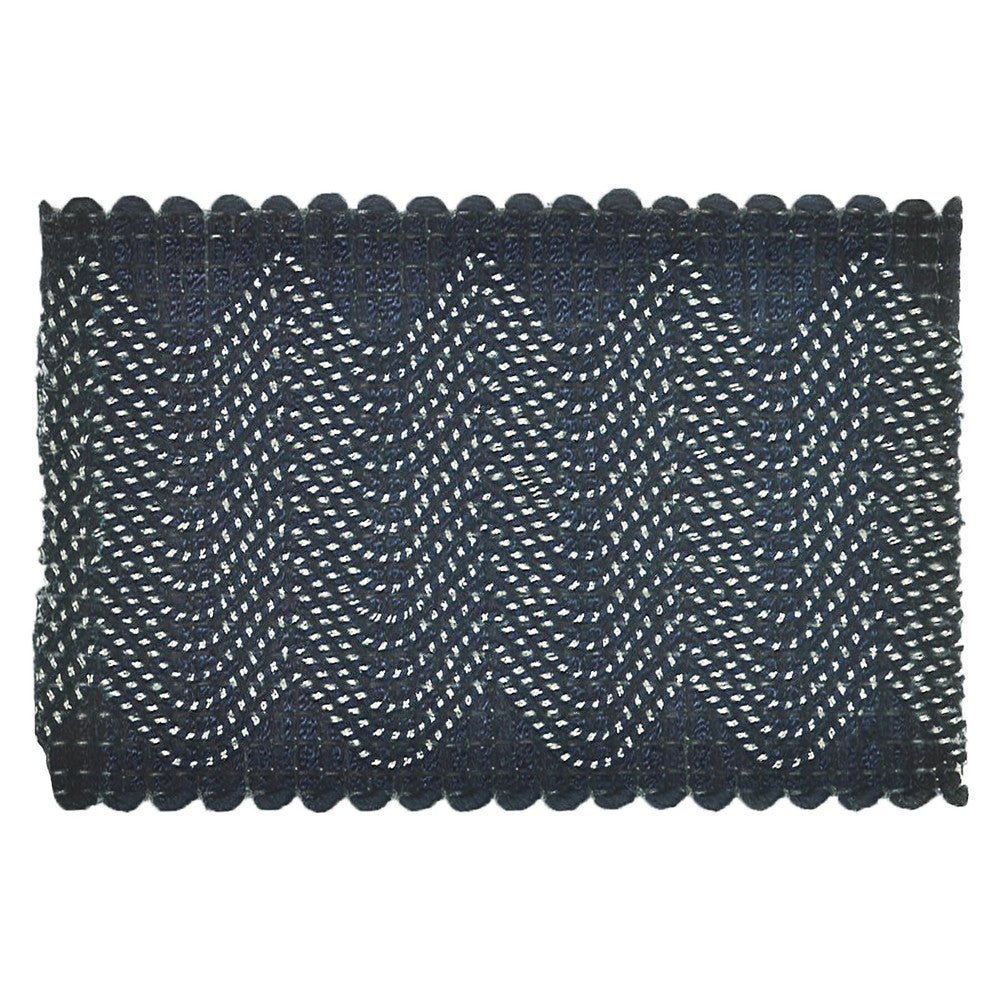 Eclectic 2 Cobalt by Stout Designer Trim MOONDUST TRIM 42%SVI 29%LIN 17%NYL 7%COT 5%MTL CHINA Horizontal: 0 and Vertical: 0 2 in - Swanky Fabrics -